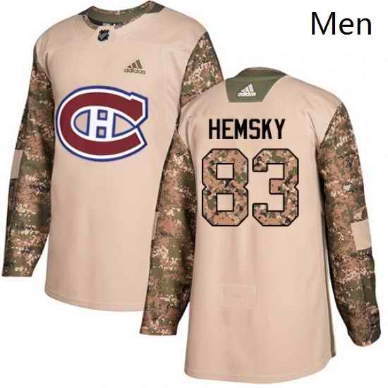 Mens Adidas Montreal Canadiens 83 Ales Hemsky Authentic Camo Veterans Day Practice NHL Jersey
